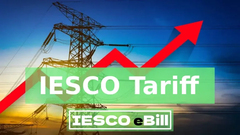 An image of an IESCO electricity bill breakdown, including taxes, charges, and tariff rates.