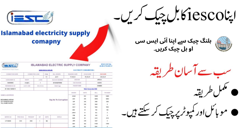 Online electricity bill check for IESCO, FESCO, and MEPCO utilities

