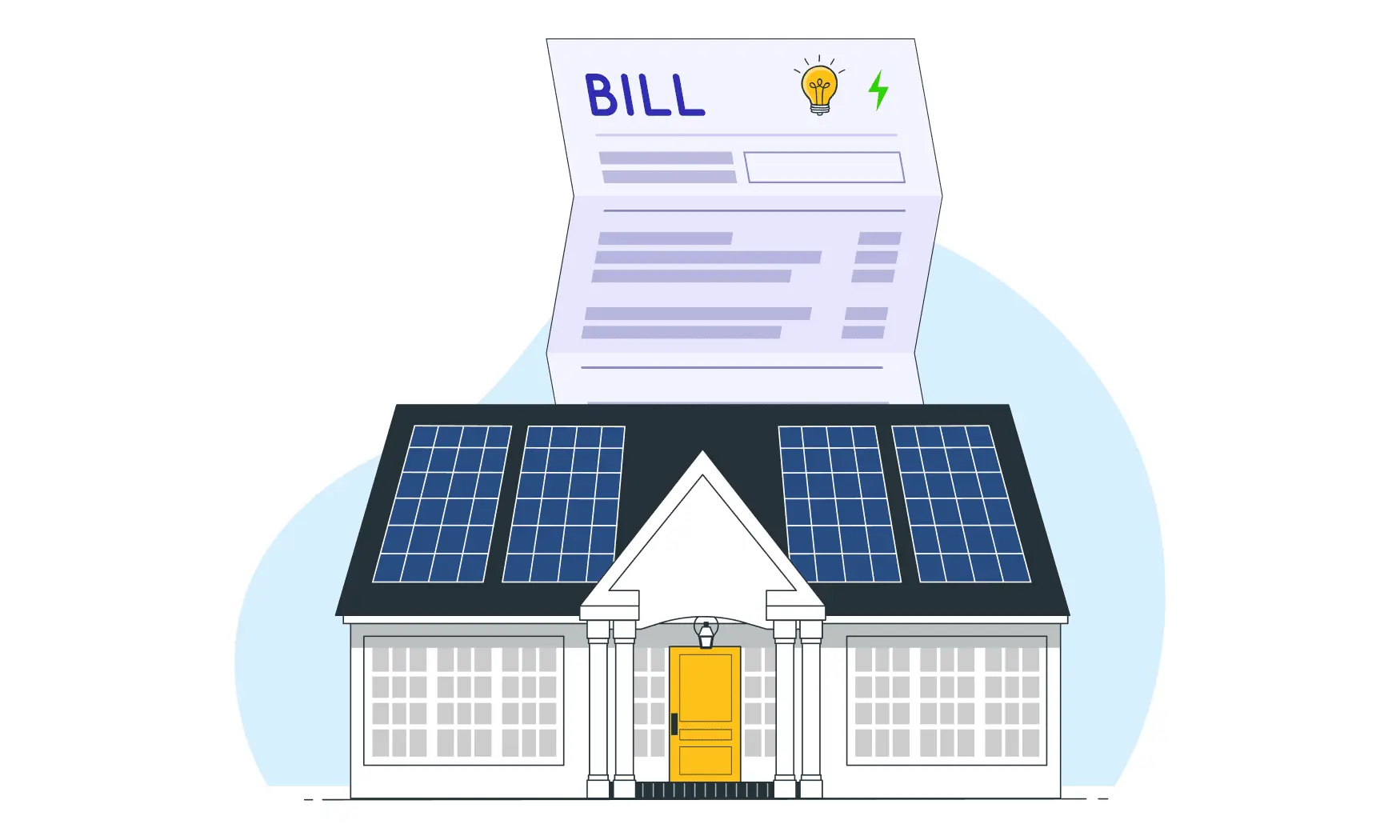 solar panels and wind turbines used to achieve zero electricity bills with renewable energy